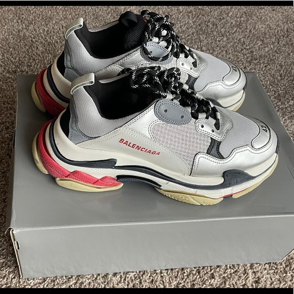 Balenciaga Triple S, size 42, men, white with silver and red. Worn 2 times. - Picture 5 of 14